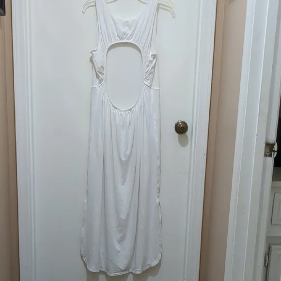 Lululemon Pima Cotton Open-Back White Midi Dress size 12 - Picture 3 of 9